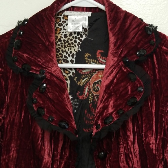 Alberto Makali Blazer Crushed Velvet W/Blk Details - Picture 6 of 8